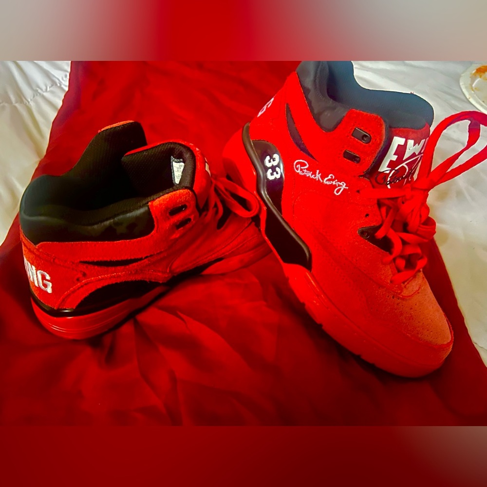 Patrick Ewing Sneakers #33 Hi Top Red/Black/Suede